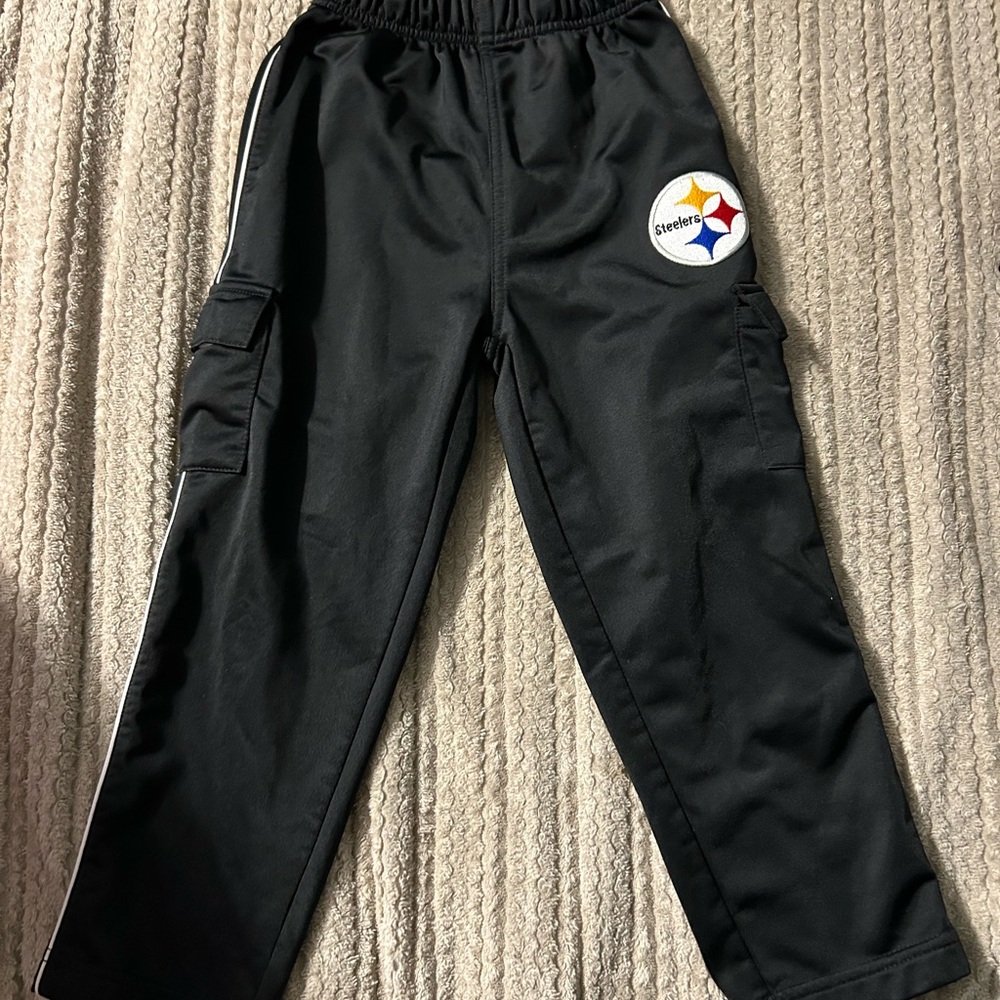 Vintage NFL Pittsburgh Steelers Kids Black Athletic Pants